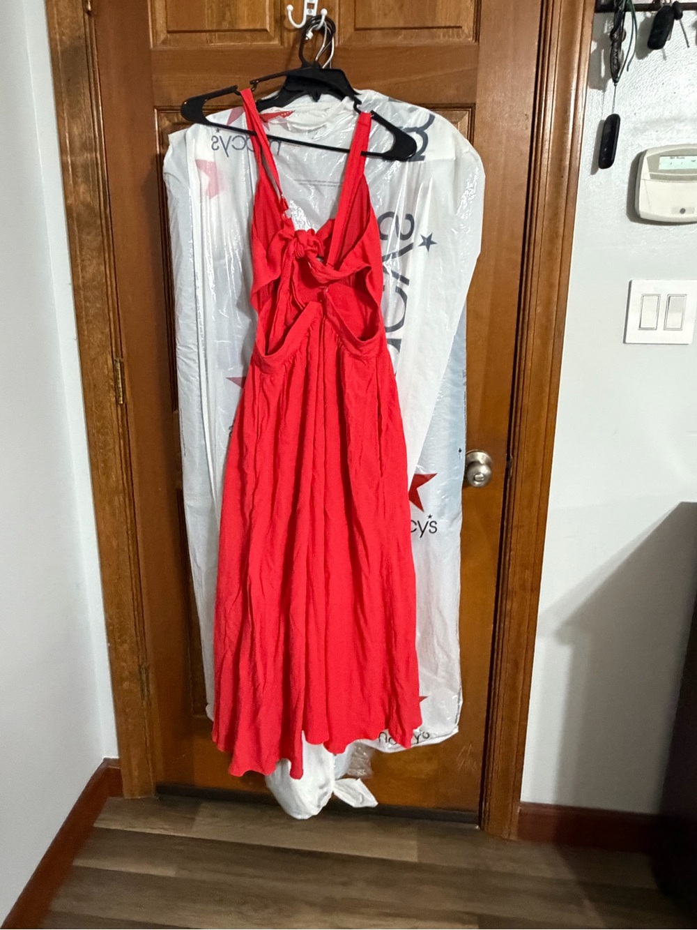 Lulu's Red Twist-Front Maxi Dress with Cutout Sides